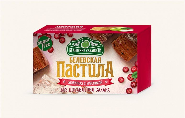  Пастила  200г диетическая с КЛЮКВОЙ, НОВЫЙ ФОРМАТ (4*50г)    в Людинове